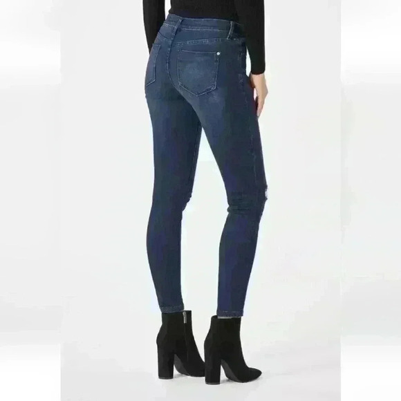 Just Fab JustFab Distressed Signature Skinny Jeans in REBEL BLUE SZ 27 MSRP $57 - Picture 2 of 13